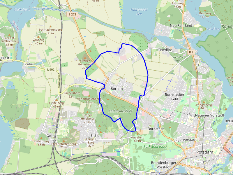 Karte Wanderung Bornimer Feldflur