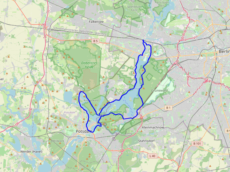 Karte Rund um die Berliner Havel